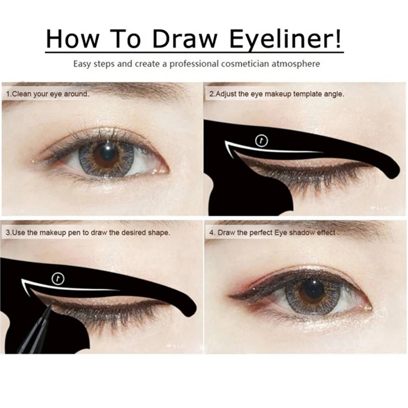 1Set Eye Liner Makeup Eye Eyeliner TemplateNew DesignEyeliner Template Models Eyebrow Eyes Liner Template Shaper Tool