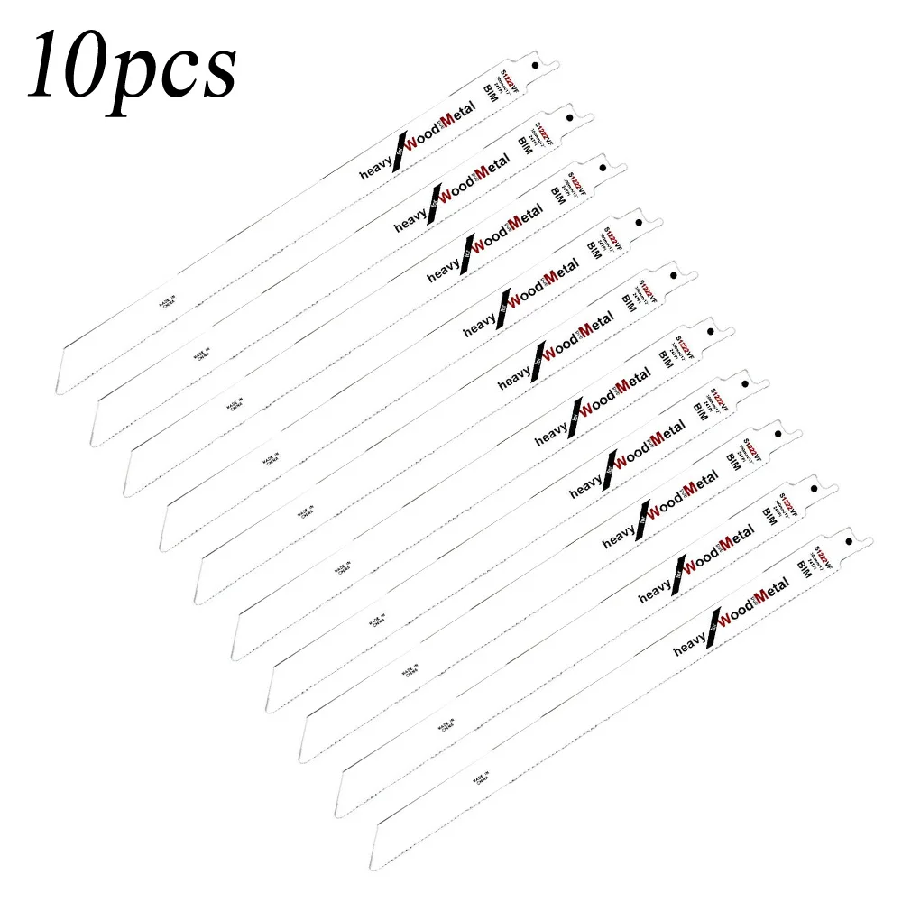 

10pcs/Set S1222VF Air Body Reciprocating Saw Blades For Metal Wood Glass Cutters Hand And Power Tool Accessories