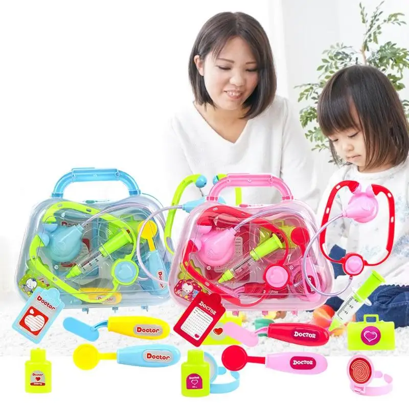 A Pack Children Pretend Play Doctor Toy Set Portable Medical Kit Medical Kit Role Play Classic  Suitcase Medicine Toys for kids