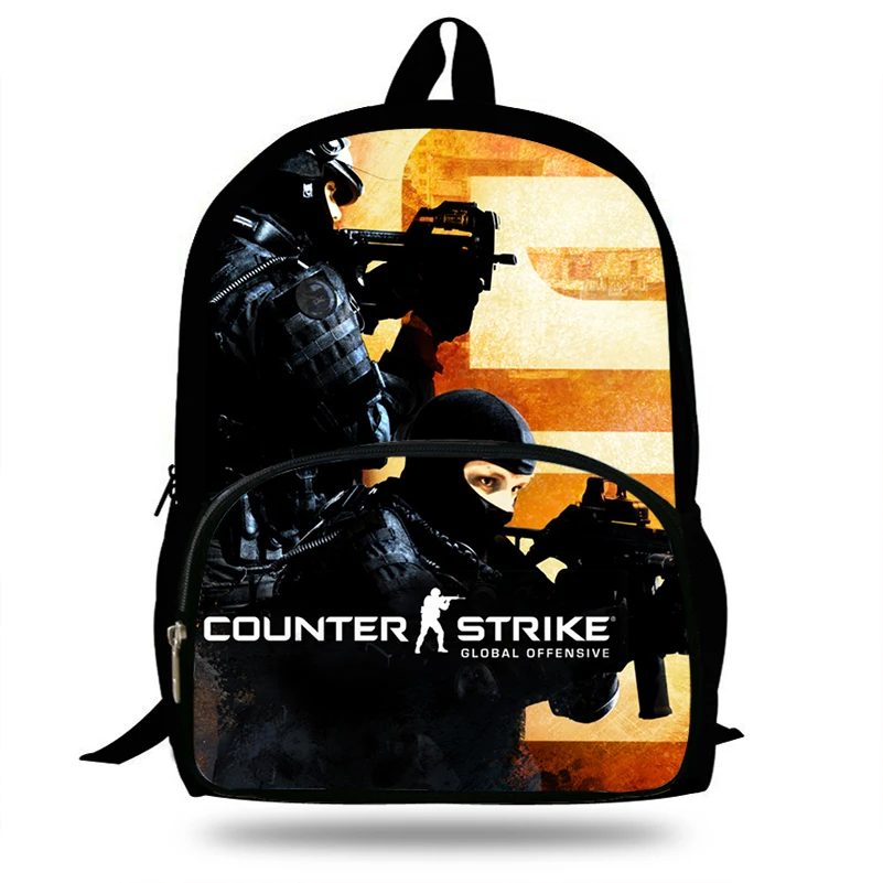 16 дюймов детские школьные сумки с принтом CS GO для мальчиков и девочек-подростков