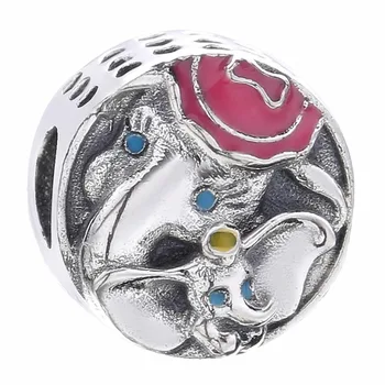 

New 925 Sterling Silver Bead Charm Dumbo & Mrs Jumbo My Precious Love Beads Fit Pandora Bracelet Bangle Diy Jewelry