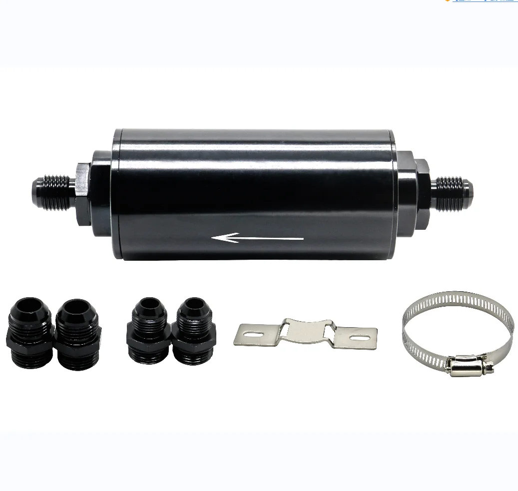 Aluminum Inline Fuel Filter 100 Micron Fuel Filter Cleanable 6AN 8AN