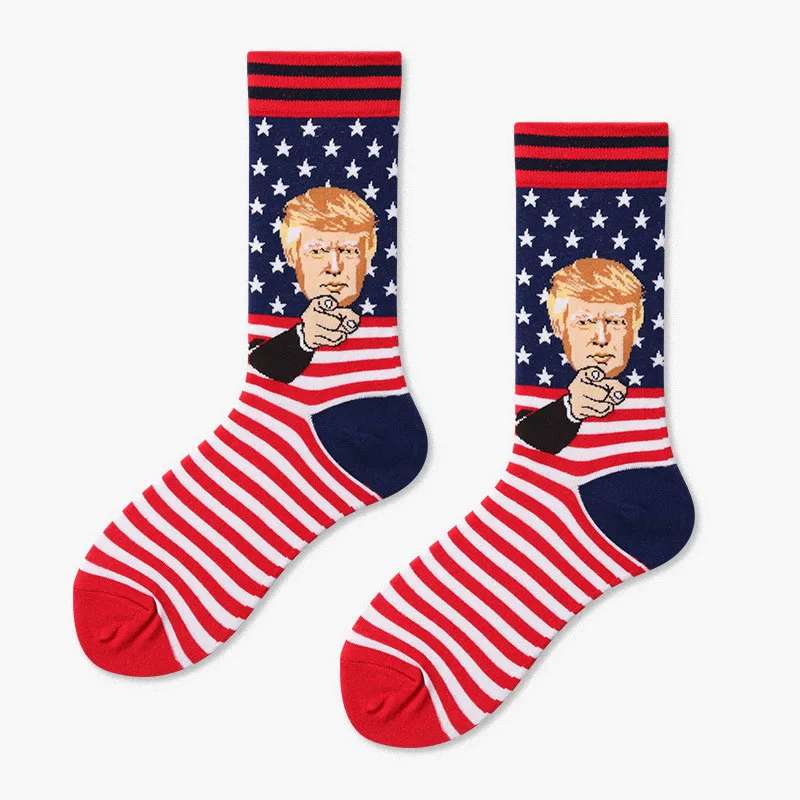 Носки в стиле «Дональд Трамп», унисекс, забавные Повседневные носки с принтом для взрослых, носки с объемными накладными волосами, носки для скейтборда в стиле «хип-хоп», Лидер продаж - Цвет: 7