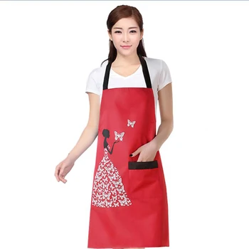 

Fashion Adjustable Waterproof Polyester Apron Woman Adult Bibs Home Cooking Baking Coffee Shop Cleaning Aprons Kitchen Accessory