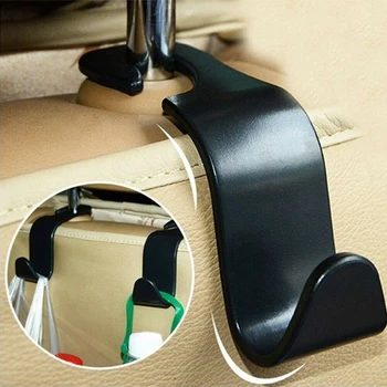 

2pcs Universal Car Seat Back Hook Interior Portable Hanger Holder Storage For Car Bag Black High Quality Car Seat Hook