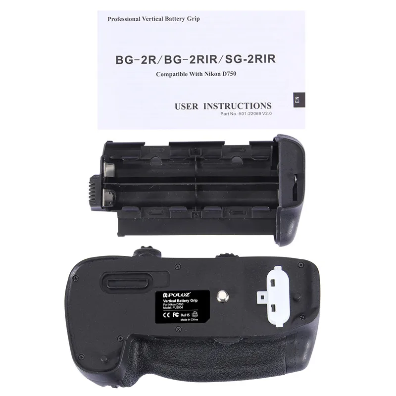 Вертикальная Батарейная ручка для камеры Nikon D750 цифровая зеркальная камера FCC прочная ручка для камеры Nikon с резьбовым отверстием 1/4 дюйма