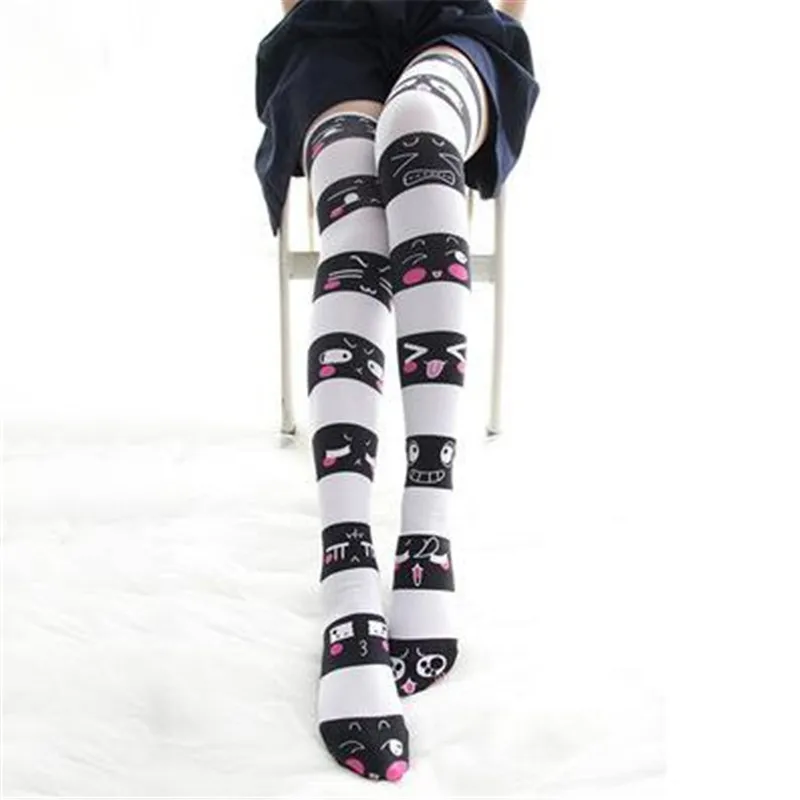 Новинка; Лидер продаж; модные новые милые высокие носки для девочек; оригинальные чулки для студентов с цифровым принтом; зимние носки для косплея