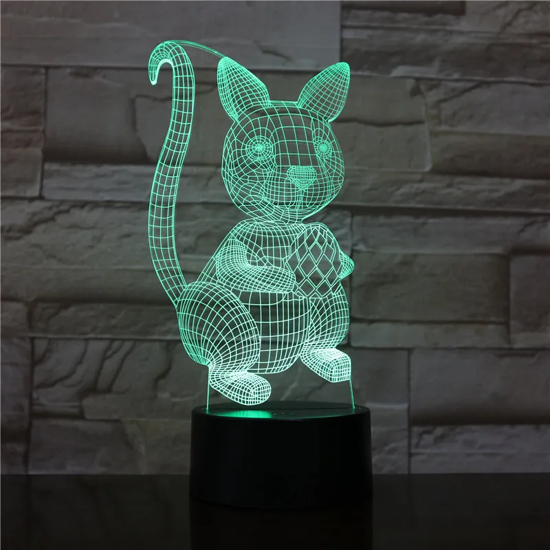 

3D ночник в виде кошки, сменная лампа в виде животного, светодиодсветодиодный лампа настроения, 7 цветов, USB 3D иллюзия, настольная лампа для дома, светильник Вечерние