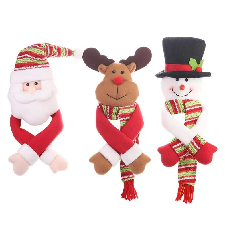 

Linen Cartoon Doll Holding Hands Wine Bottle Cover Christmas Table Decor