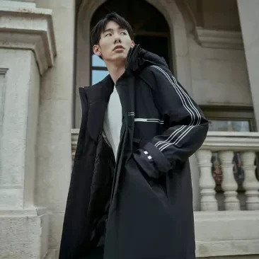  Xiaomi 90 Men Fashion Embroidered hooded down jacket 90% white duck down Level 4 waterproof Winter 