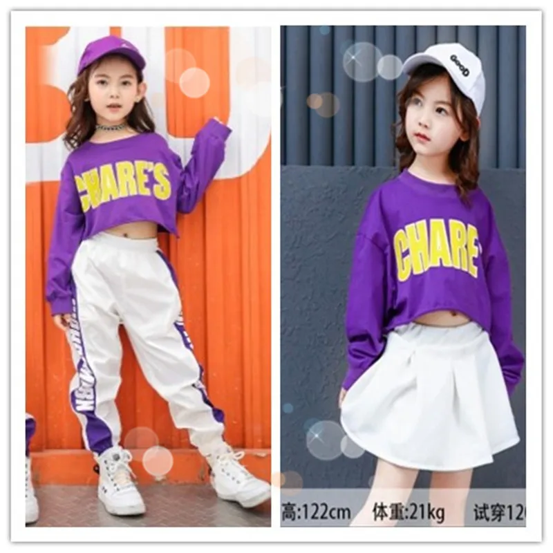 

kid Shirt Jogger Pants Kid Sweatshirt Hip Hop Clothing Clothes Jazz Girls Boys Dance Costume Ballroom Dancing Streetwear