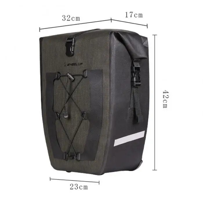 Wheel up Foldable Large 27L Storage Bicycle Saddle Bags Mountain Bike Wearproof Tail Seat Luggage Bag Outdoor Cycling Equipment