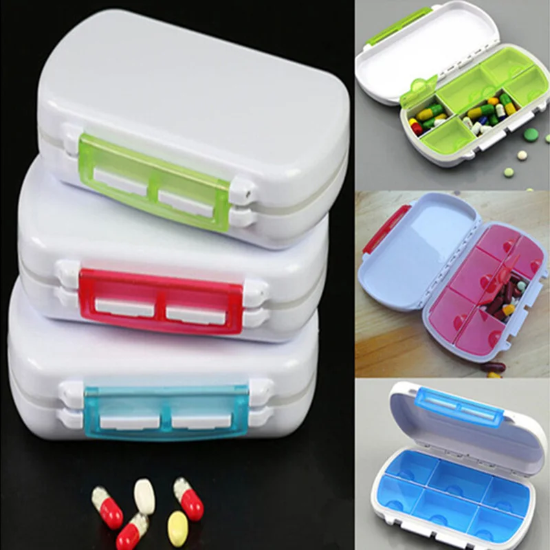 1PCS Portable Health Care Sort Folding Vitamin Medicine Pill Box MakeupContainer Pill Cases & Splitters