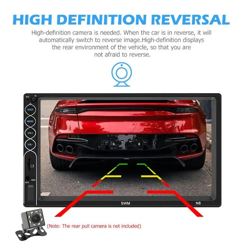 SWM стерео 2 DIN Bluetooth USB AUX радио приемник 7 дюймов сенсорный экран MP5 плеер UI дизайн с
