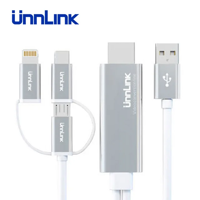 $US $12.02  Unnlink USB to HDMI Mirror Cast Convert Cable with Audio MHL for iPhone iPad Lighting Android Phone