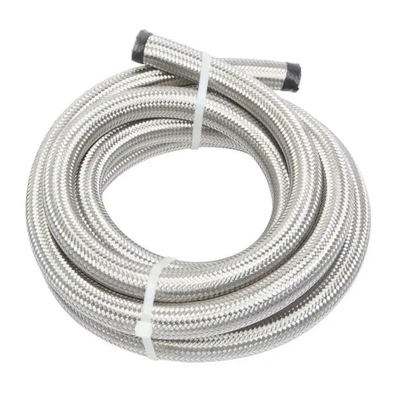 Высококачественный серебристый шланг AN10 из нержавеющей стали с оплеткой для