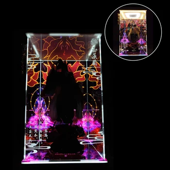 

23 X 23 X 36cm Acrylic Dustproof Display Box Show Box For Garage Kits Model Educational Toy Gift For Child Kid Adult -With Light