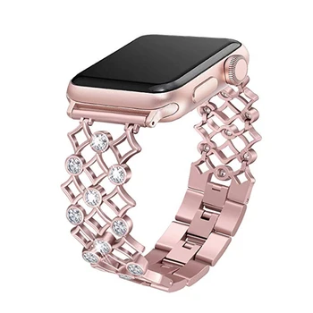 

Diamond strap For apple Watch 5 4 band 44mm 40mm iwatch 3 42mm 38mm strap Stainless Steel women Bracelet wrist belt Accessories2