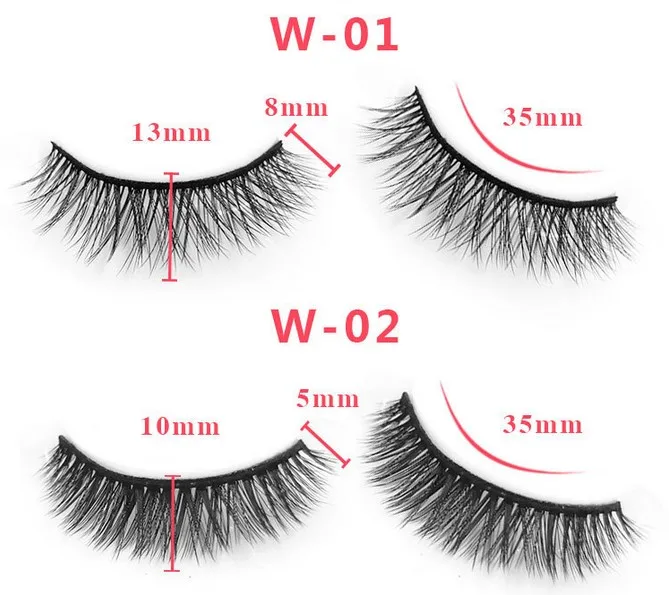 5pairs 3D Mink Eyelashes Natural False Eyelashes Children's stage Dramatic Volume Fake Eyelashes Makeup Eyelashes - Цвет: w-01