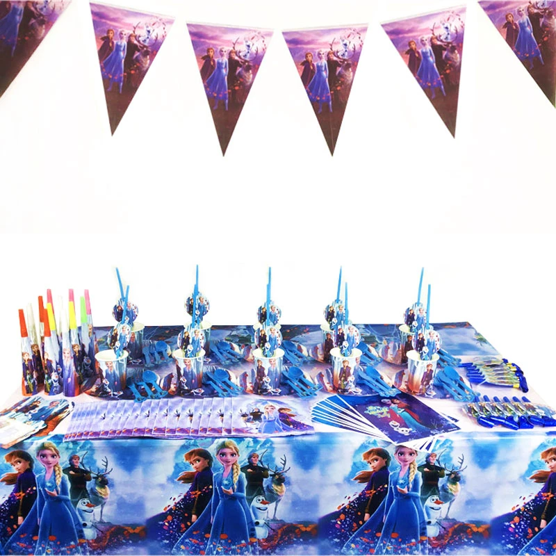 Carte D Invitation Frozen 2 Pour Fete Prenatale Vaisselle De Table Pour Fete D Anniversaire Pour Enfants Decoration Fournitures De Fete Pour Enfants Aliexpress