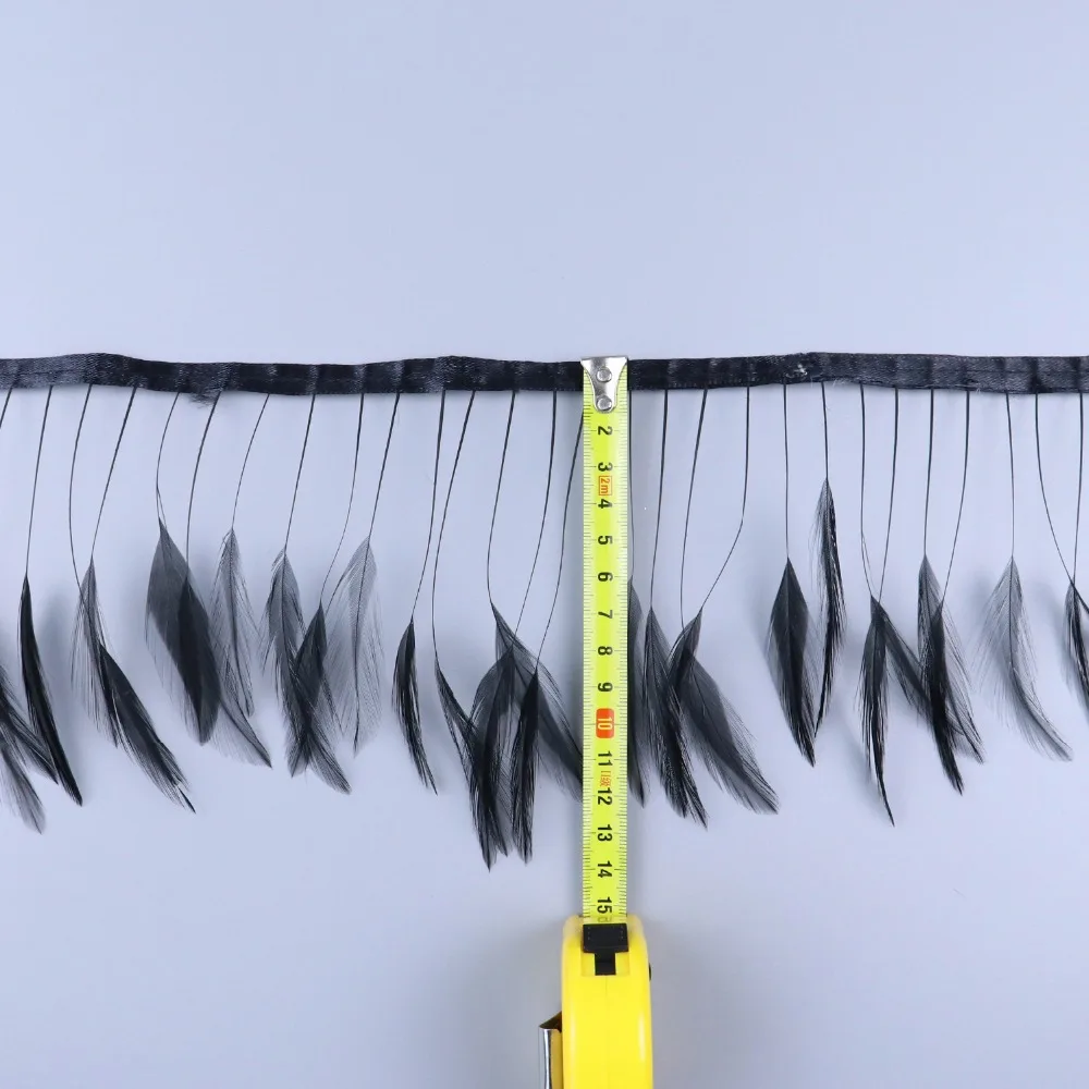 JB0502014 black chicken necklace feather trims 3