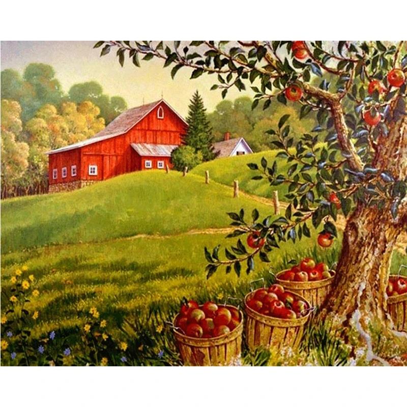 DIY 5D фотообои с изображением фруктовых деревьев полная квадратная/круглая