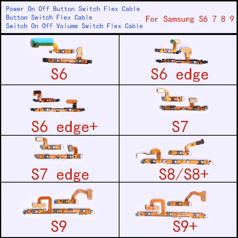 

For Samsung S6 edge S7 edge S8+ Plus S9 Power On Off Button Switch Flex Cable Switch On Off Volume Switch Flex Cable