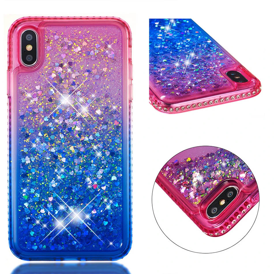 Алмазный блестящий чехол для телефона iPhone X XR 5 5S SE 6 S 7 8 Plus XS Max мягкий ТПУ с