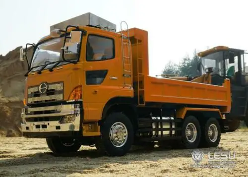 LESU RC HN 6*6 гидравлический самосвал 3 оси двигатель ESC DIY 1/14 TMY роспись THZH0468 - Цвет: Painted orange