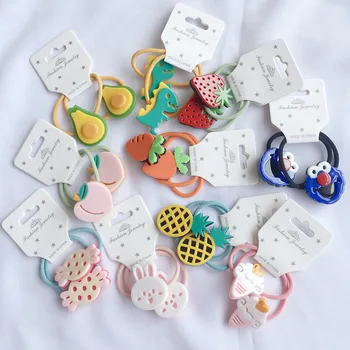 

2020 New style Children cartoon acrylic does not hurt the hair rope cute animal elastic hair bands for Little girl