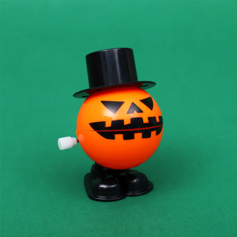 High hat pumpkin Зомби вампир призрак тыква Хэллоуин Рождественские игрушки с цепью глаза прыгающие зубы и прыгающие зубы Ретро винтажные игрушки заводные - Цвет: High hat pumpkin