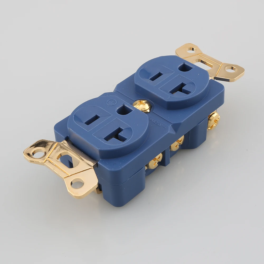 Pure Copper Duplex Wall Socket Preço ac Power Receptacles us Distribuidor de Energia Audiocrast Dp2 Wall Outlet - Image 2