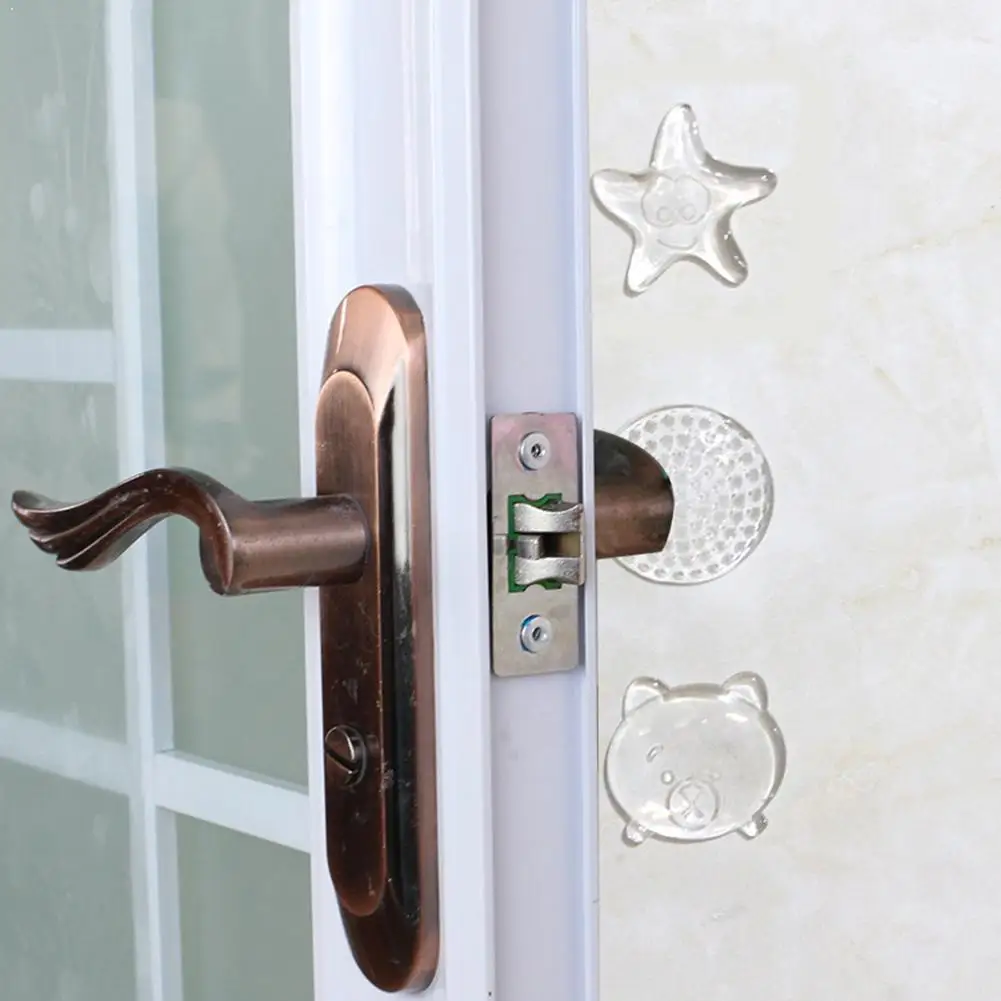 

Door Stoppers Wall Protection Safety Shock Absorber Shape Bumpers Handle Wall Transparent Starfish Door Security Protectors L6P1