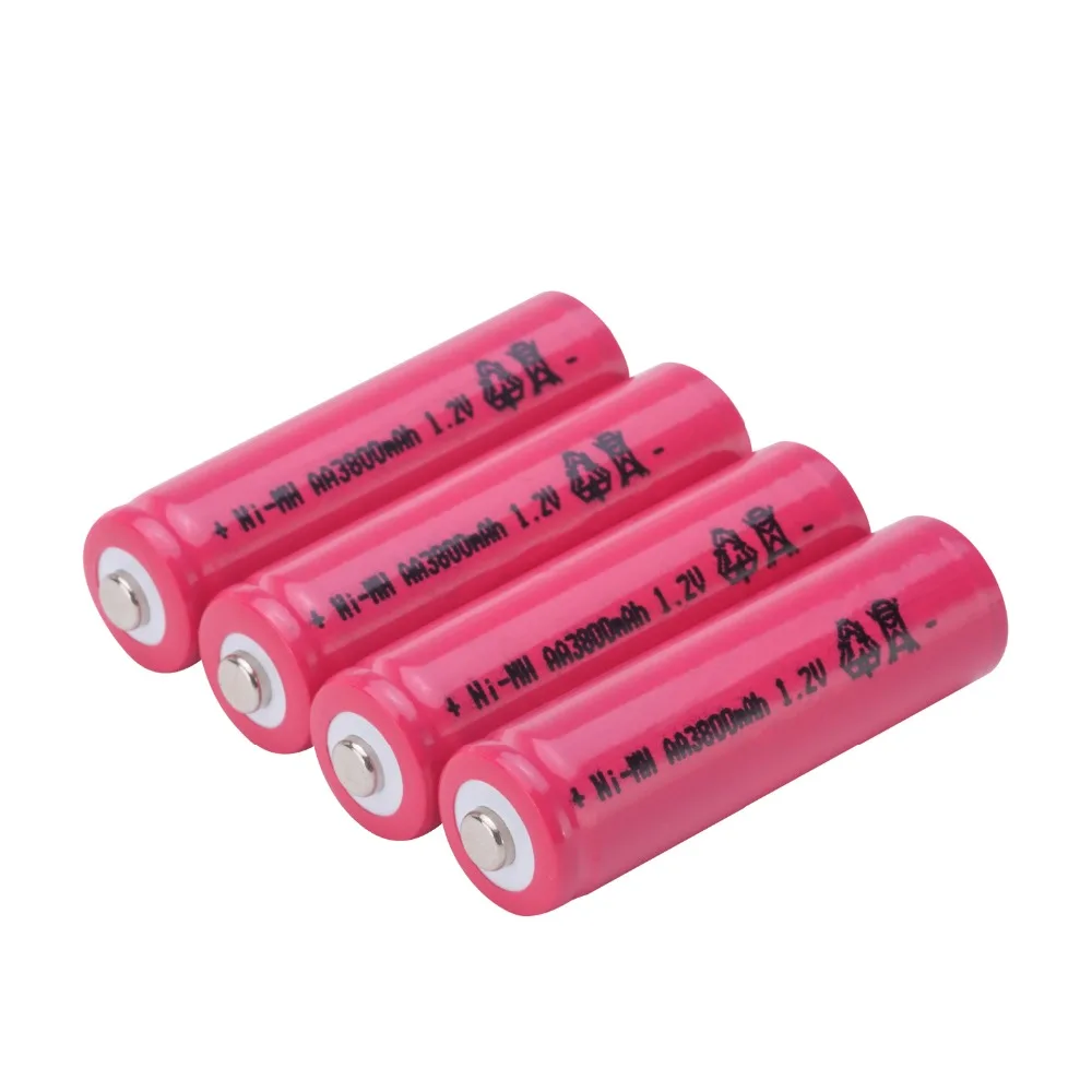 GTF AA 1,2 V 3800mAh Ni-MH аккумулятор для игрушек, контроллер, фонарик, будильник, камера, микрофон, батарея, Цветные элементы