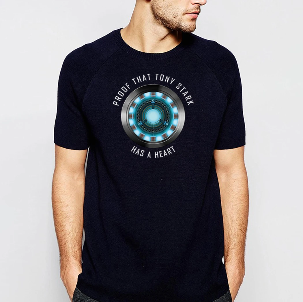 La Preuve Que Tony Stark A Un Coeur T shirt d'été hommes preuve que Tony Stark A un coeur t shirt fer homme Arc  réacteur Super héros hauts t shirts coton décontracté à manches courtes |  AliExpress