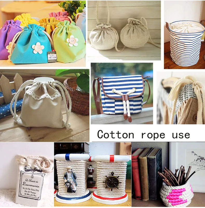 Cotton Rope 5mm Twisted Rope High Tenacity Thread DIY Textile Craft Woven String Home Decoration 5M/lot