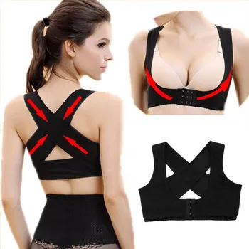 

Adjustable Women Elastic Back Support Belt Chest Posture Corrector Shoulder Brace Body Shaper Corset Health Care S/M/L/XL/XXL