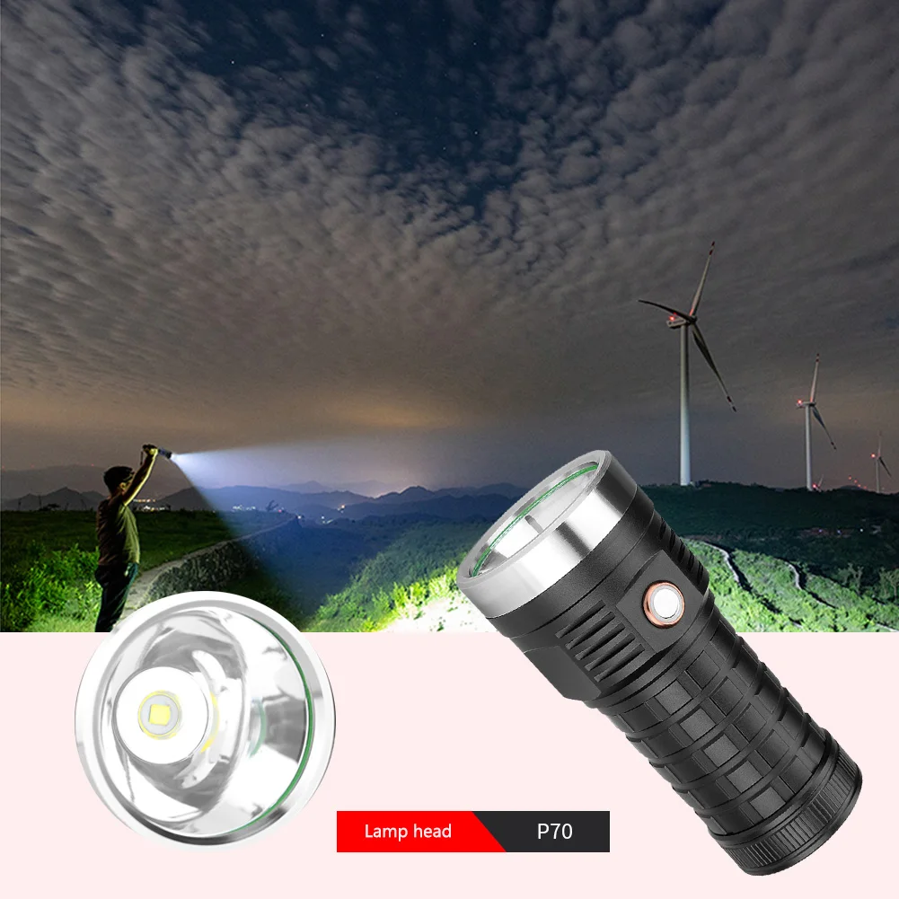 

USB Rechargeable P70 LED Electric Torches 5 Modes 2000LM Flashlights Portable Waterproof Torch for Outdoor Nocturnal Travel