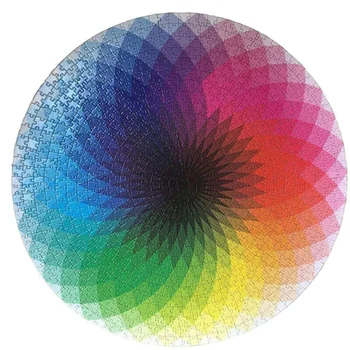 

Gradient Puzzle 1000 Piece Puzzles Gradient Rainbow Round Difficult and Challenge for Adults Decompression Puzzles