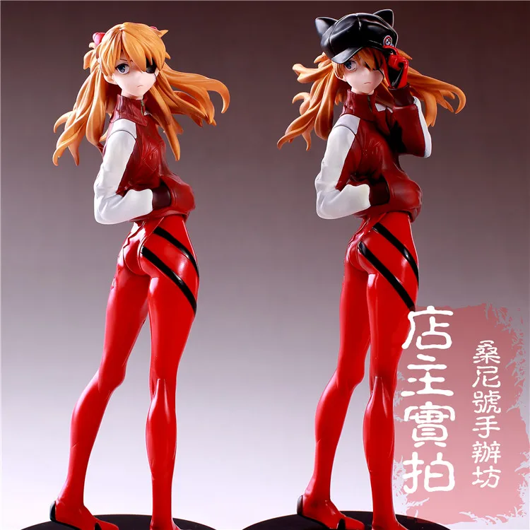 Anime Shikinami Asuka Langley Jersey Ver PVC Scale Figure No Box 23cm Evangelion