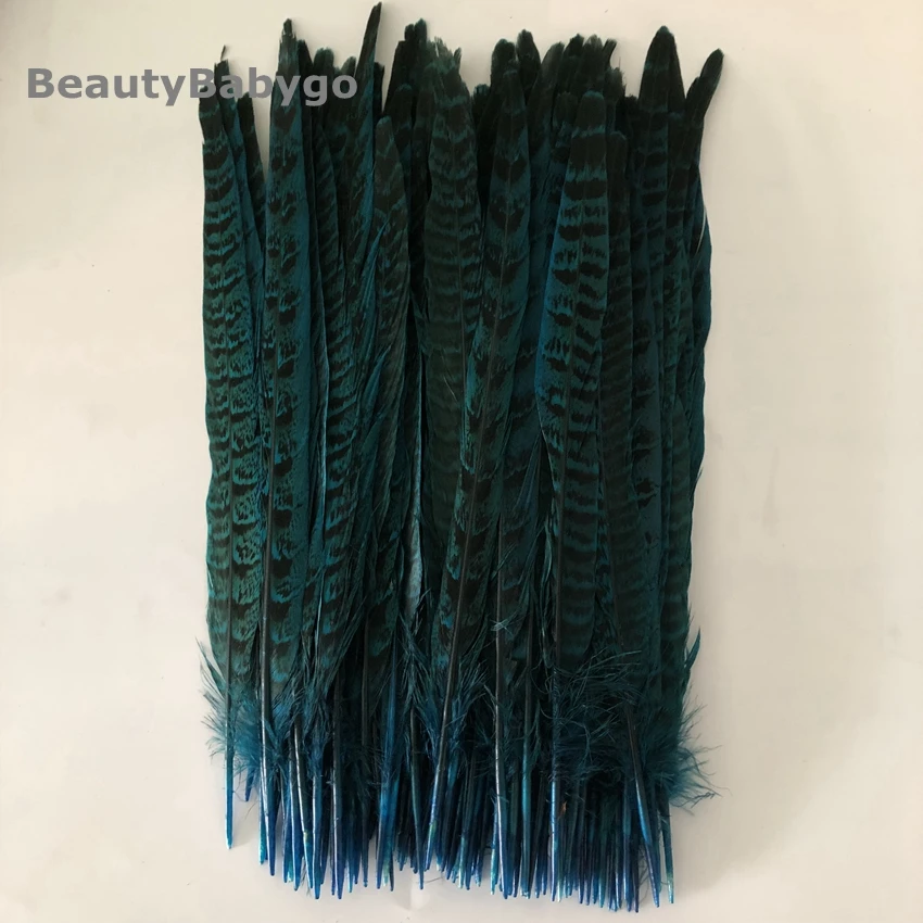 direct turquoise 50 шт./лот Диапазон длины 10-12 дюймов(25-30 см) натуральный цвет Колечки хвосты фазана перья Карнавал Украшения Ремесло - Цвет: direct turquoise