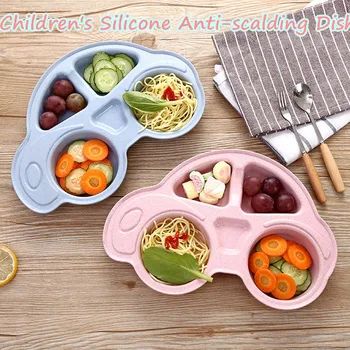 

Baby Toddler Divided Plates Durable Cartoon Dinner Plate Non Slip Kids Tray Silicone Baby Bowl Feeding Baby Tableware #25