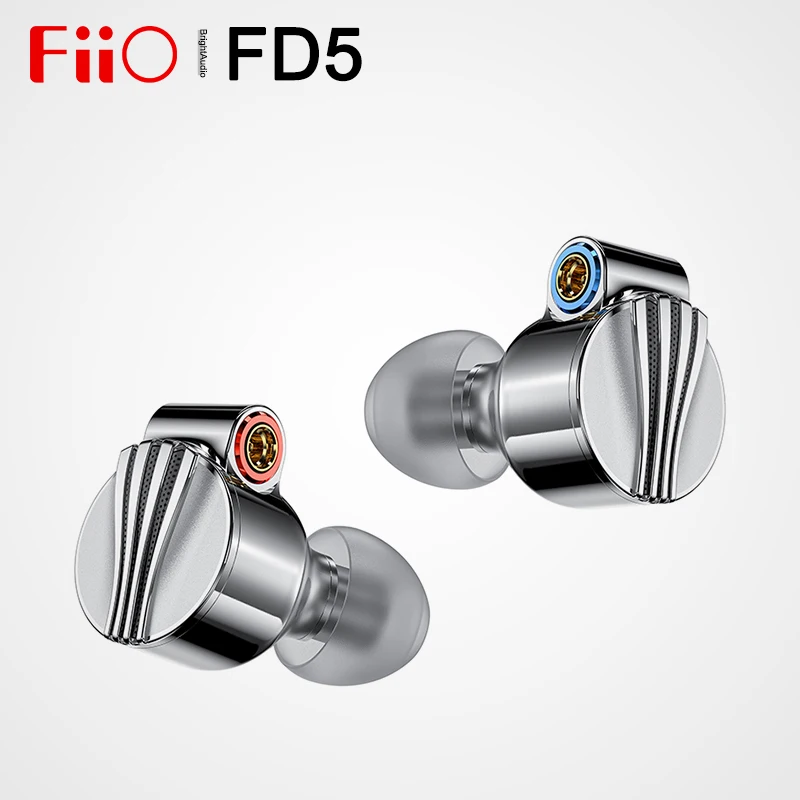 Fiio FD5 Beryllium Coated Dynamic In-ear Monitors Earphone with 2.5/3.5/4.4mm Interchangeable Sound Tubes and MMCX Audio Jack