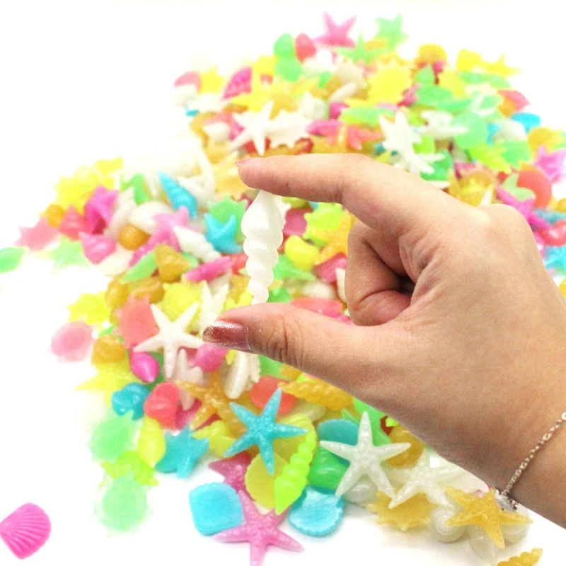 discount  Kids Toys Luminous Shell Novelty Ocean Stones Glow In The Dark Pebble Stones Fish Tank Aquarium Gar