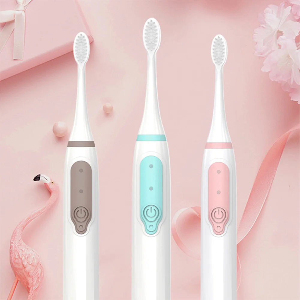 

Electric Toothbrush With Replacement Brush Heads Sonic Teeth Brush Soft Deep Clean battery powered oral health For Adults Teens