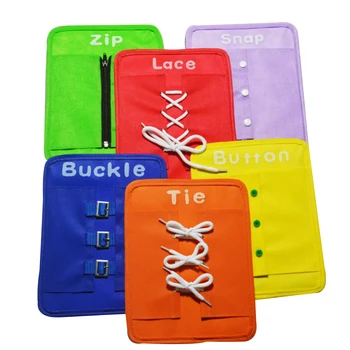 

Button Buckle Early Learning Non Woven Cloth Kid Toys Baby Funny Basic Life Skills Learn To Dress Board Zip Snap Birthday Gifts