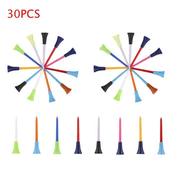 

30pc 83mm High Quality Plastic Golf Tees Rubber Ball Nails (Random Color) Plastic Practice Training Golfer Tees For Golf Trainer