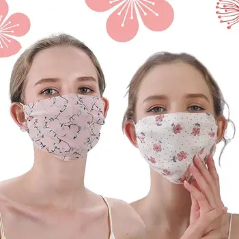 

Women Floral Print Double Layer Breathable Anti-Droplet Dustproof Mouth Mask маски для лица защитные Stop The Flying Spit