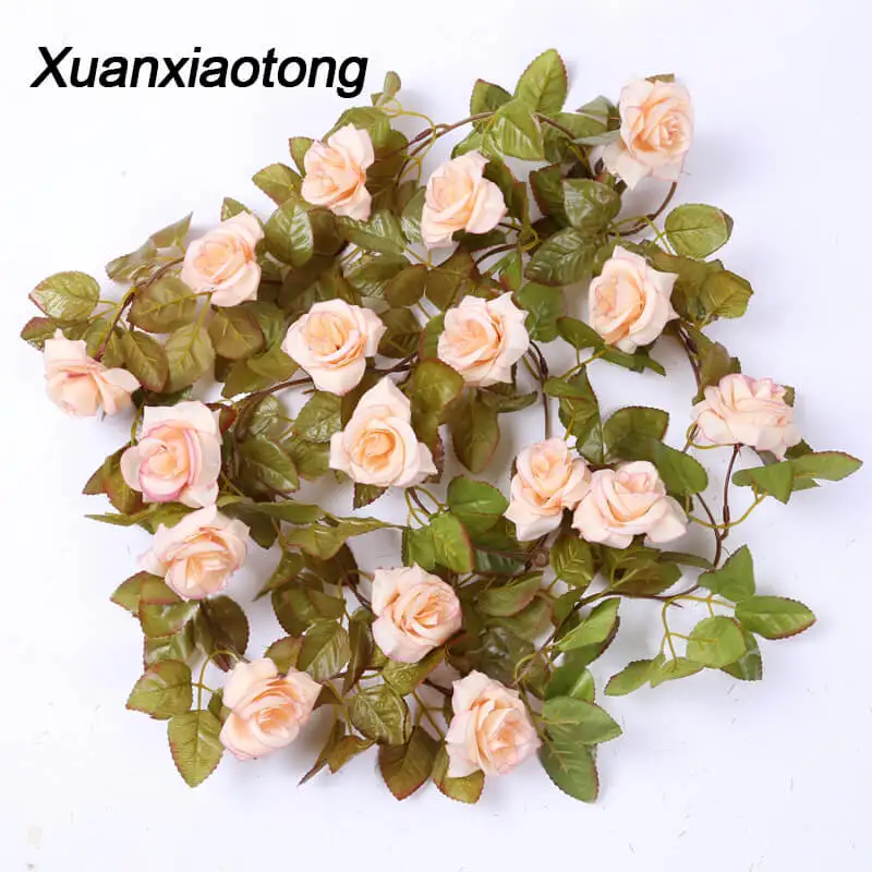 Xuanxiaotong 230 см 17 голова Осенняя роза цветок лоза искусственный для свадебного