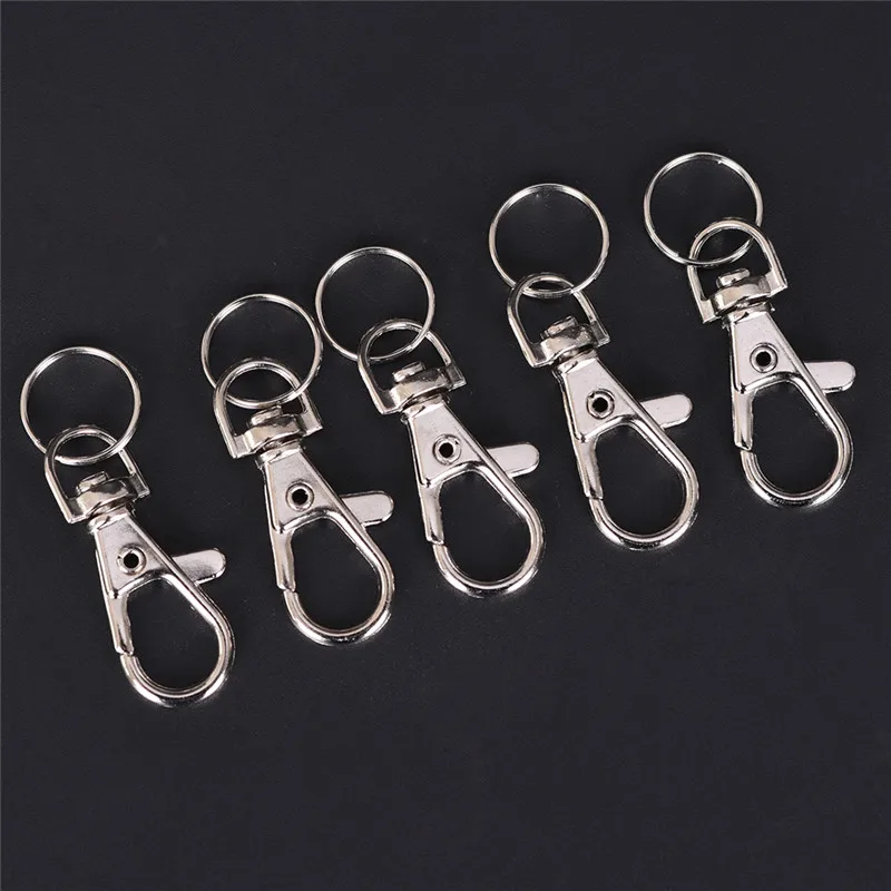 10pcs ClassicMetal Swivel Trigger Lobster Clasps Clip Snap Hook Key Chain  Ring Lanyard Craft Bag Parts Pick Outdoor